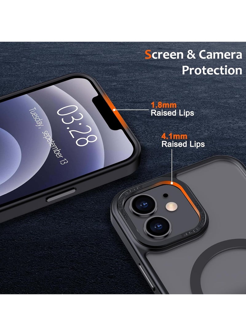 حافظة مغناطيسية لهاتف iPhone 11 مقاس 6.1 بوصة حافظة هاتف شفافة غير لامعة رفيعة ومضادة للصدمات ومضادة للأصفر للنساء والرجال والفتيات والأولاد (أسود) - Image 3