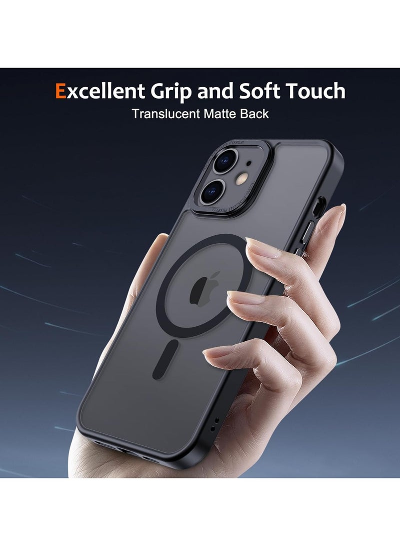 حافظة مغناطيسية لهاتف iPhone 11 مقاس 6.1 بوصة حافظة هاتف شفافة غير لامعة رفيعة ومضادة للصدمات ومضادة للأصفر للنساء والرجال والفتيات والأولاد (أسود) - Image 5