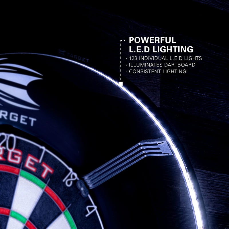 Target Target Darts Corona Vision Dartboard Lighting System, Black, White LED - Image 2