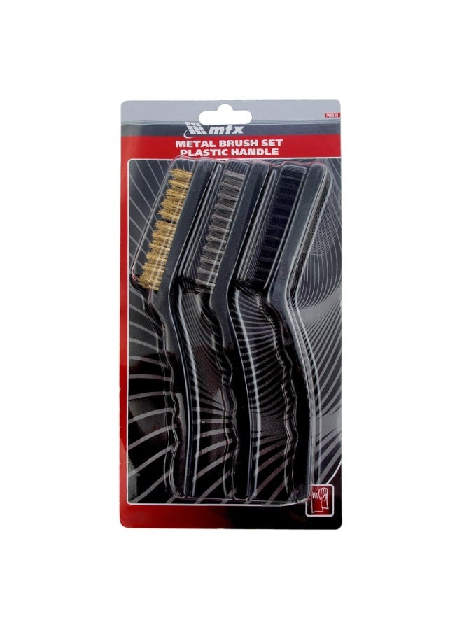 MTX Metal Brushes with Plastic Handle, 3 Pieces, Large (748639) - Image 1