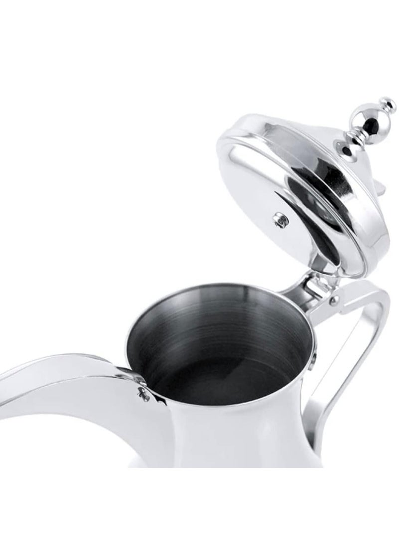 Tk Arabic Coffee Dallah Pot Rustproof Premium Stainless Steel Teapot Mirror Finish Coffee Kettle Easy Pour Spout Tea Kettle with Attached Lid and Ergonomic Handle Dishwasher  - Image 3