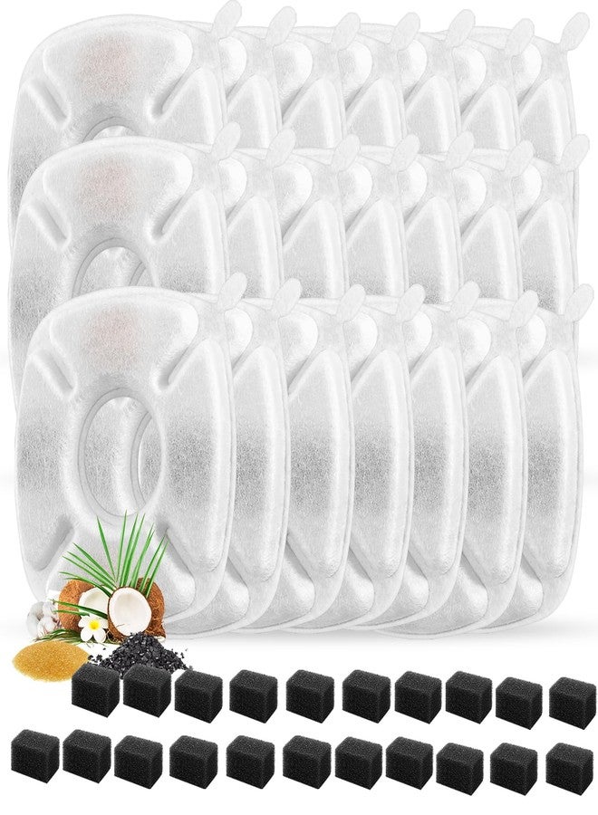 Porens 42 Pcs Cat Water Fountain Replacement Filters-21 Pack Water Fountain Filters 21 Pack Pre-Filter Sponges, Pet Fountain Replacement Filters Fit for 95oz/2.8L Cat Pet Fountain - Image 1