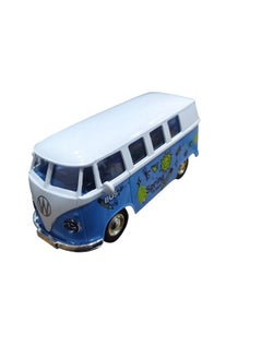 Volkswagen Volkswagen Bus Miniature Model Car Minibus Metal/Plastic, Opening Doors (Blue)  - Image 1