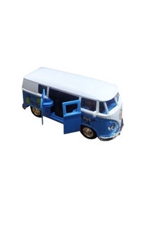 Volkswagen Volkswagen Bus Miniature Model Car Minibus Metal/Plastic, Opening Doors (Blue)  - Image 3