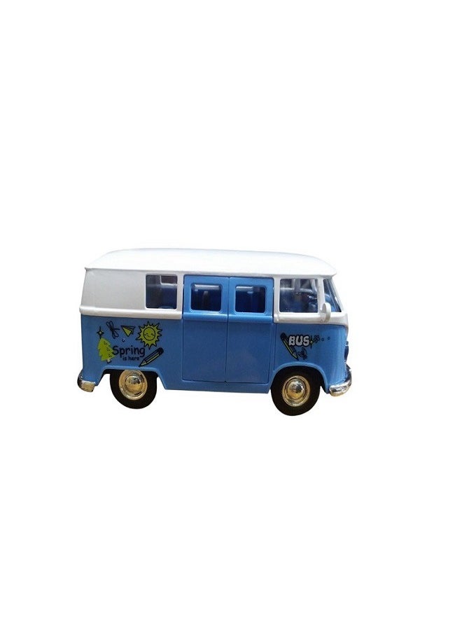 Volkswagen Volkswagen Bus Miniature Model Car Minibus Metal/Plastic, Opening Doors (Blue)  - Image 5