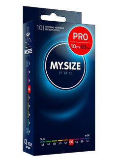 My Size Pro Ultra Thin Condoms 10 Pieces (60 Size) – Odorless, Long Lasting, Sustainable, Premium Quality for Maximum Comfort, Pleasure, and Sexual Health – Proper Fit Reduces Risks and Enhances Protection – Latex Men Condoms Available in Multiple Sizes (45 to 72)  - Image 1