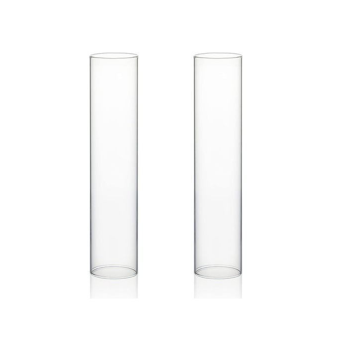 HURRICANE CANDLE HOLDER SLEEVE WIDE 3 HEIGHT 14 2 PIECES CLEAR GLASS CYLINDER OPEN BOTH ENDS CHIMNEY SHADE TUBE HST0314_2PC