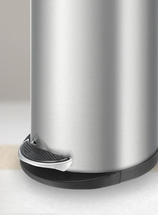 Mr. Bin Stainless Steel Dustbin | SS 202 Plain Pedal Bin with Plastic Bucket and Lid | 8" x 13" Garbage Bin | Step-On Trash Can | Round Shape Dustbin for Home, Bathroom, Kitchen Office | 7 Liter | - Image 4