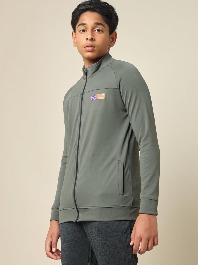 TECHNOSPORT Boy's Slim Fit Solid Zipper Jacket with SPF50+, Anti Static Properties for Regular Use - (BJB139BTE_Bettle_7-8 years) - Image 5