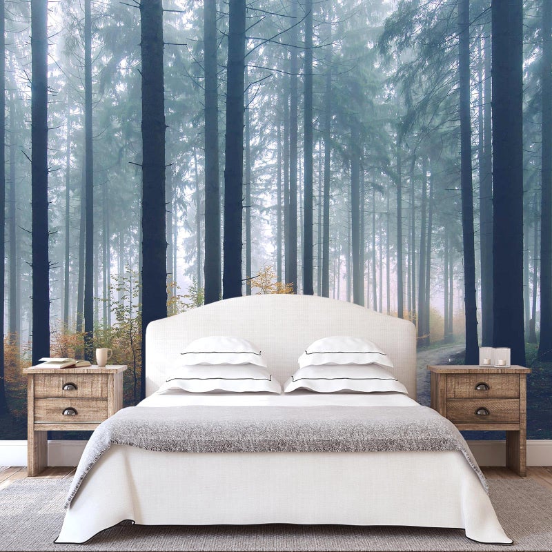 WFBHUADark Forest Tree Wallpaper Mural Nursery Woodland Natural Landscapes Wall Murals for Bedroom Living RoomNot Peel and Stick - Image 2