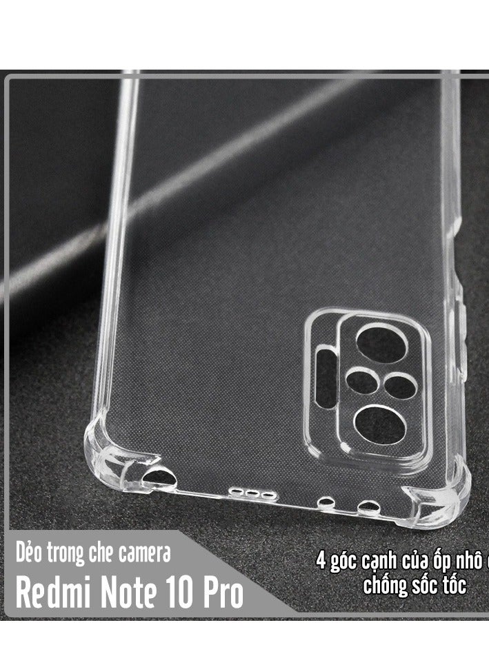 جراب سيليكون لهاتف Xiaomi Redmi Note 10 Pro / Redmi Note 10 Pro Max من السيليكون الشفاف TPU Gorilla مضاد للصدمات وكاميرا مقاومة للصدمات 4 زوايا - شفاف - Image 1