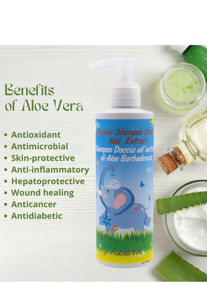 Azeta Bio Organic Shampoo Shower 2 in 1 Aloe Extrat  - Image 4