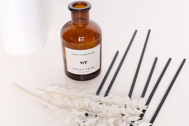 WEALD TRIBE Reed Diffuser Set for Bathroom Air Fresheners, Oil Diffuser Sticks | White Tea Scent 4.0 fl oz Home Fragrance with Sticks Defusers | House Bedroom Office Shelf Decor - Image 3