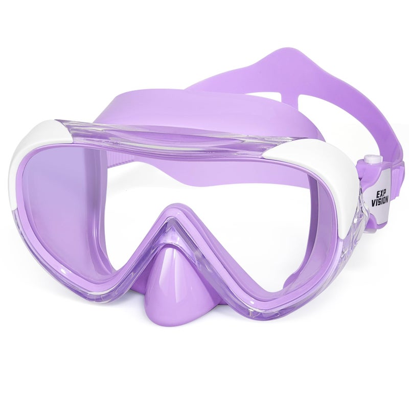 EXP VISION Kids Swim Mask 180 Snorkel Diving Mask AntiFog Child Swim Goggles with Nose Cover NoLeak Swimming Goggles AntiShattered Lens for Youth 415 Amethyst - Image 2