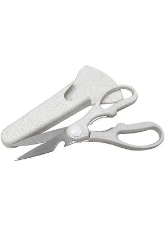 مقص مطبخ متعدد الاستخدامات – ستانلس ستيل مع كاسر مكسرات وفتاحة زجاجات وغطاء واقي (ألوان عشوائية) - Image 1