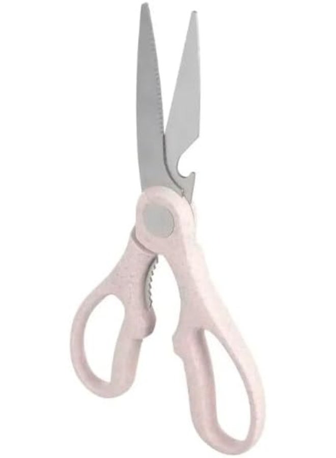 مقص مطبخ متعدد الاستخدامات – ستانلس ستيل مع كاسر مكسرات وفتاحة زجاجات وغطاء واقي (ألوان عشوائية) - Image 4