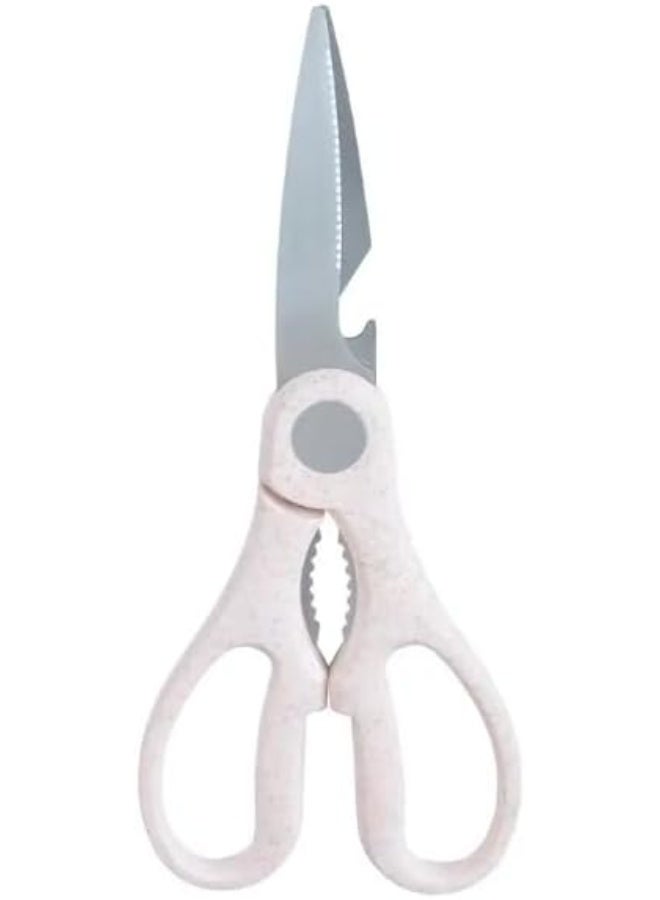 مقص مطبخ متعدد الاستخدامات – ستانلس ستيل مع كاسر مكسرات وفتاحة زجاجات وغطاء واقي (ألوان عشوائية) - Image 5