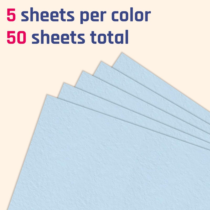TownStix 50 Sheets, (32 lb/120 gsm) - Colored Paper Card Stock for Printer, Colorful Cardstock for Crafts - 10 Assorted Colors, 8.5 x 11 inches - Image 4