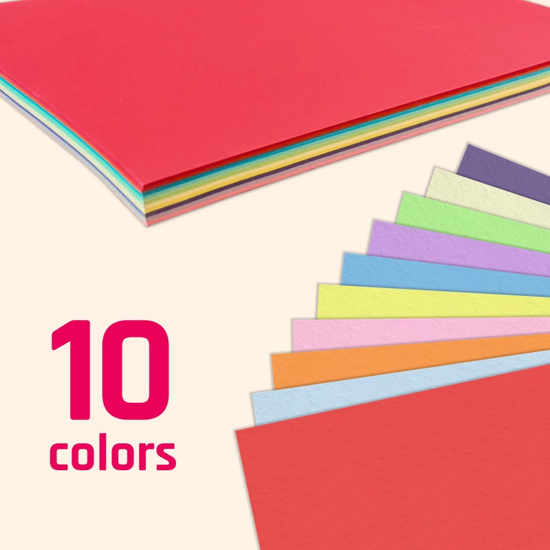 TownStix 50 Sheets, (32 lb/120 gsm) - Colored Paper Card Stock for Printer, Colorful Cardstock for Crafts - 10 Assorted Colors, 8.5 x 11 inches - Image 3