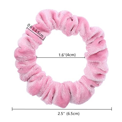 PIDOUDOU 10 Pack Assorted Color Small Velvet Scrunchies for Thin Hair Women Elastic Hair Bands Accessories - Image 4