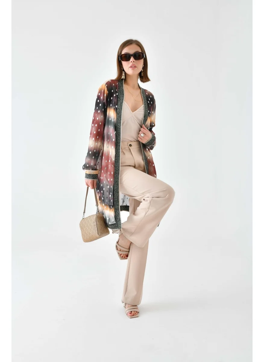جارمي Women's Patterned Ribbed Cap Brown