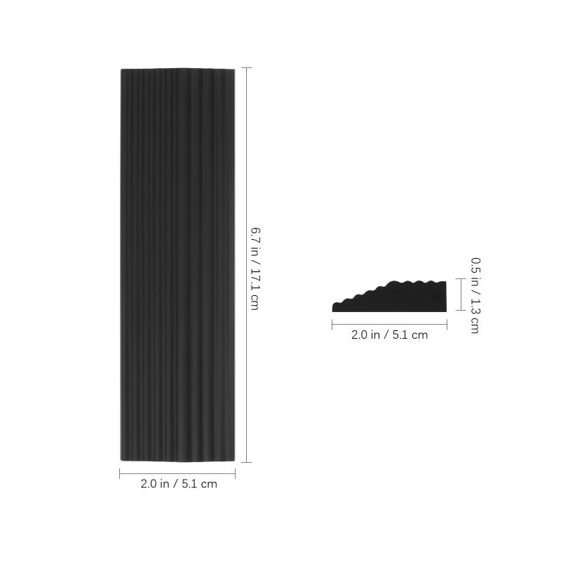 Rubber Sweeping Robot Ramp Cushion Black Interlocking Slope Pad for Doorway Entry - Image 3