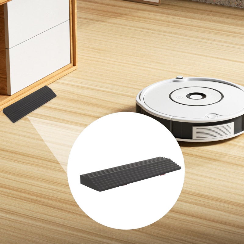 Rubber Sweeping Robot Ramp Cushion Black Interlocking Slope Pad for Doorway Entry - Image 5