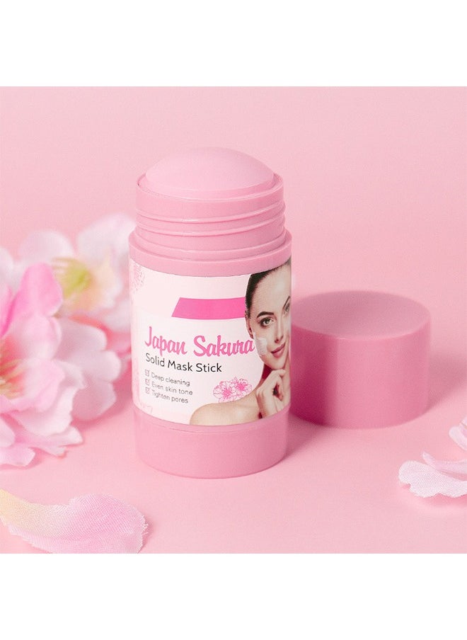 OCHEAL - Japau Sakura Solid Mask Stick, Blackhead Remover Face Mask, Clay Mask Purifying Oil, Control Clean Solid Mask, Moisturizing Acne Deep Pore Cleansing, Improve Skin Tone 40g - Image 1