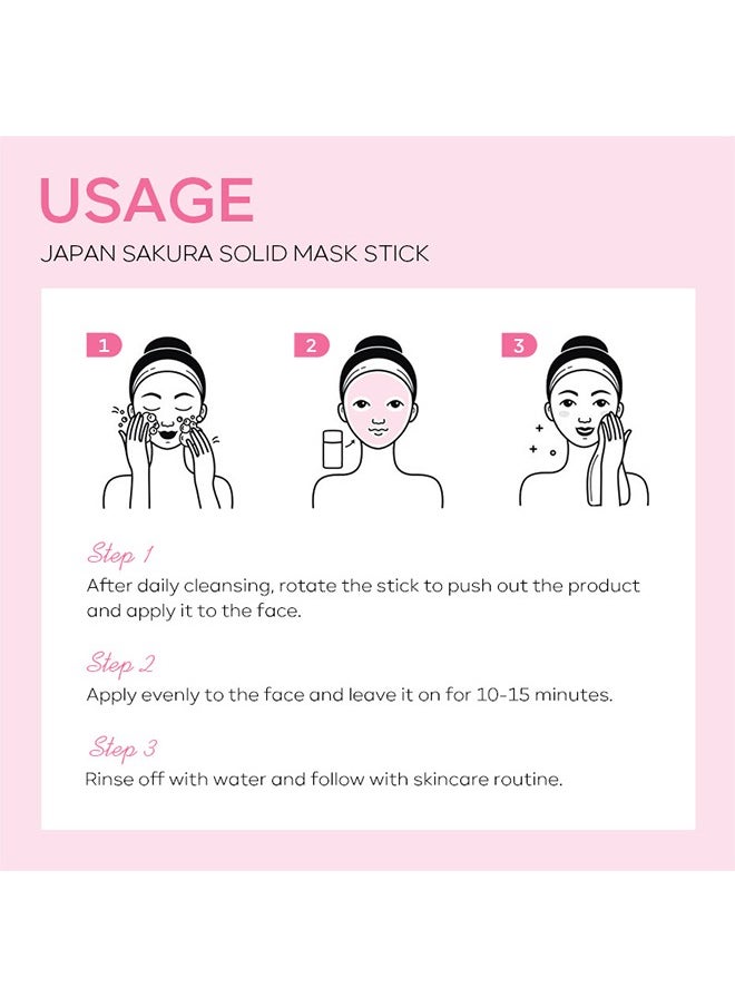OCHEAL - Japau Sakura Solid Mask Stick, Blackhead Remover Face Mask, Clay Mask Purifying Oil, Control Clean Solid Mask, Moisturizing Acne Deep Pore Cleansing, Improve Skin Tone 40g - Image 1