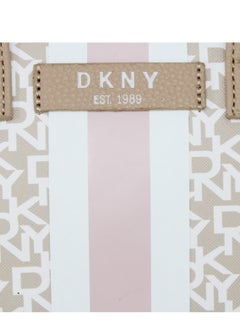 دكني حقيبة مستحضرات التجميل الدائرية الأصلية من DKNY Signature Stripe، حقيبة مكياج للسفر صغيرة، حقيبة تخزين صغيرة خفيفة الوزن لمستحضرات التجميل، حقيبة مكياج صغيرة، حقيبة أدوات الزينة للسفر  - Image 2