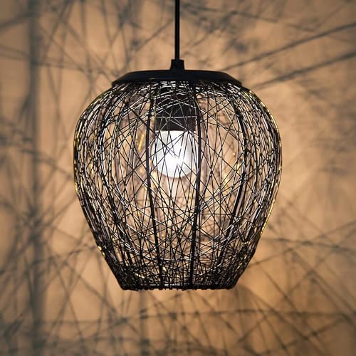Lexton Wire Mesh Hanging Ceiling Pendant Lamp Light Fixture | Bedroom, Restaurant, Indoor Or Home Decoration (Corded Electric, Black, Pack of 1, Bulb Not Included) - Image 5