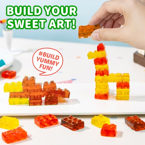 AMOS 4D Vegan Gummy Blocks Candy  Assorted Fruit Flavors Made with Real Juice FuntoBuild Edible Blocks FatFree 847 oz Pack of 1 - Image 5