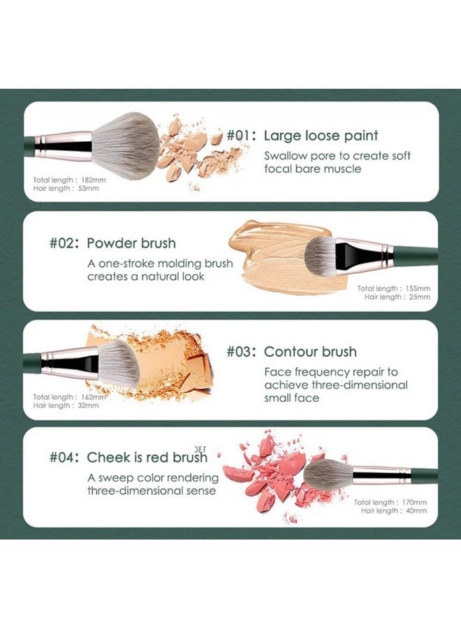 أورا مجموعة فرش الماكياج الاحترافية مجموعة فرش مكياج مكونة من 14 قطعة من فرش الماكياج الفاخرة مجموعة كاملة من فرش التجميل لمزج بودرة الأساس - Image 3