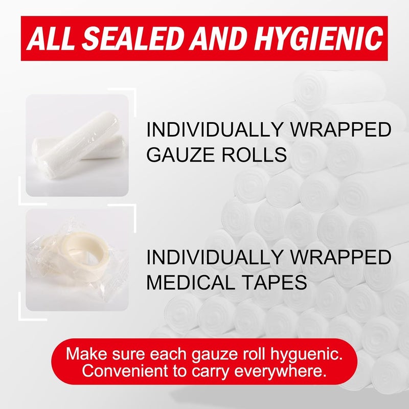 Dmsky 240 Pack Gauze Rolls Bandages 4 in x 41 Yards Individually Wrapped Breathable Rolled Gauze Premium First Aid Supplies  Medical Supplies for Wounds - Image 5