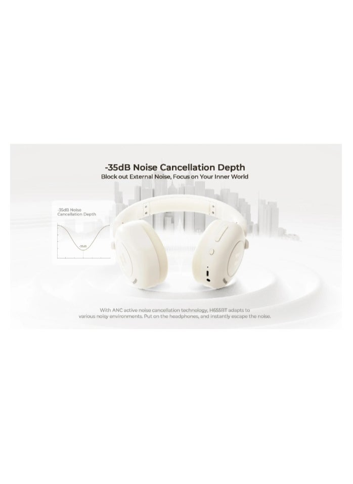 havit - Havit Wireless Noise Canceling Headphones Beige H655BT - Image 1