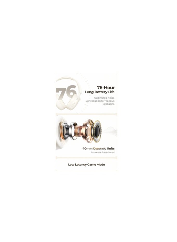 havit - Havit Wireless Noise Canceling Headphones Beige H655BT - Image 1