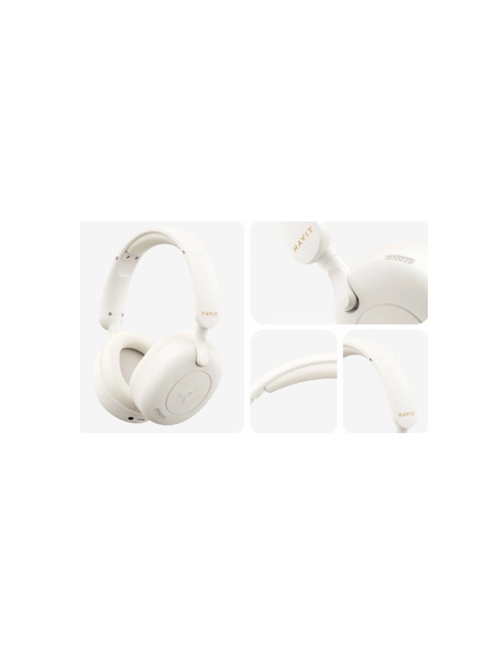 havit - Havit Wireless Noise Canceling Headphones Beige H655BT - Image 1