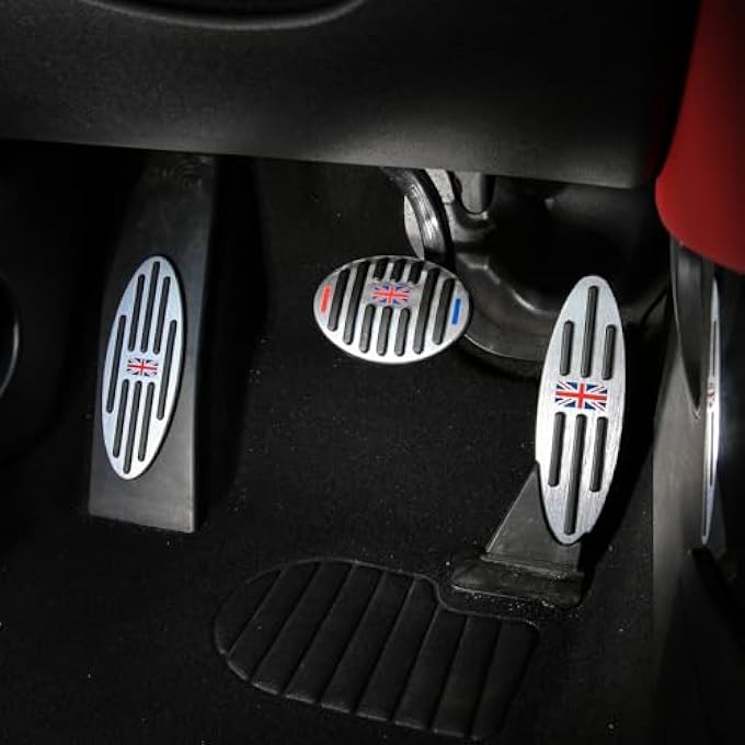 for Mini Cooper Accessories Anti-Slip Sporty Auto Pedals Foot Pedal Cover Pads -Red Flag - Image 5