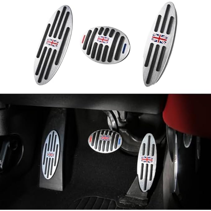for Mini Cooper Accessories Anti-Slip Sporty Auto Pedals Foot Pedal Cover Pads -Red Flag - Image 2