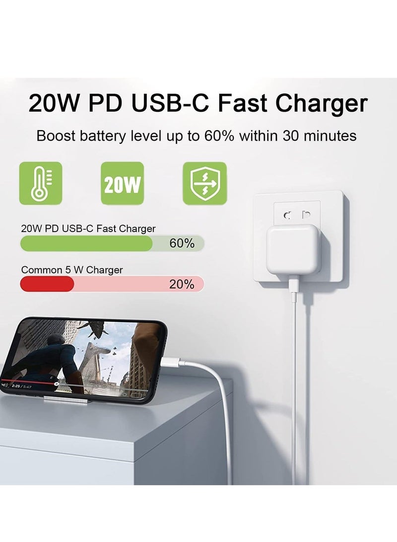 iPhone Fast Charger Plug & Cable 10FT iPhone 20W USB C USB C Charger Power Adapter w/ USB C to Lightning Cable iPhone - Image 2