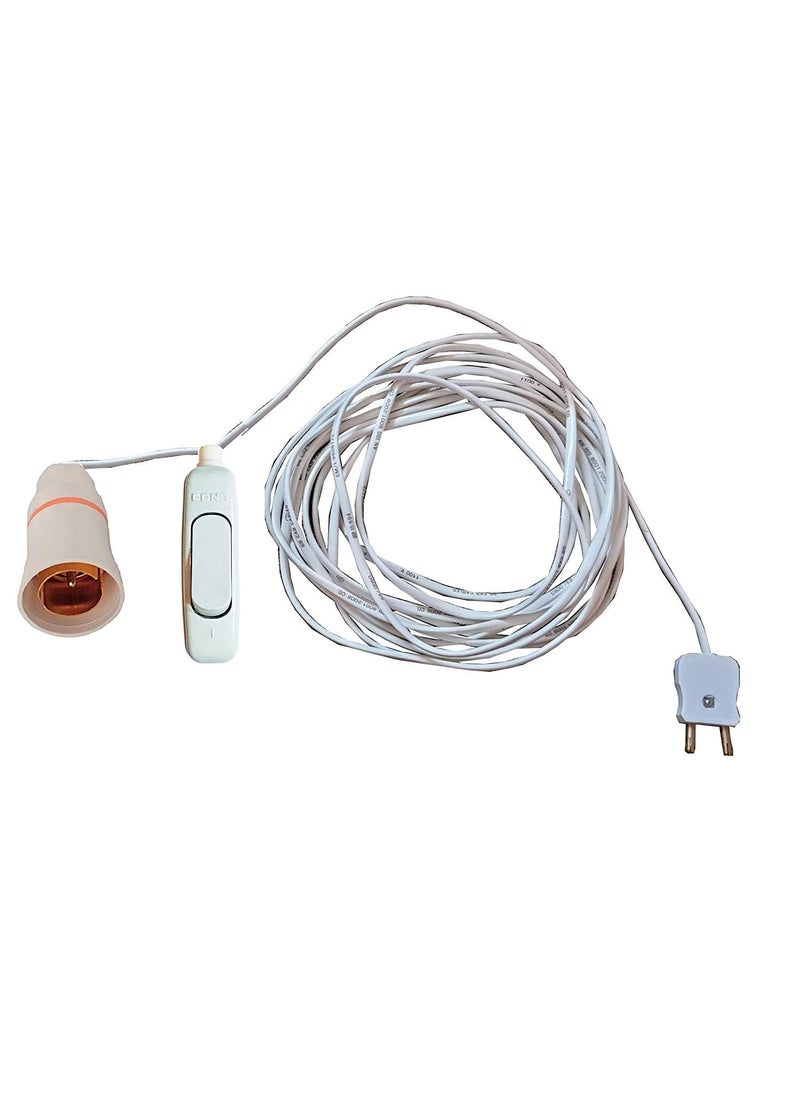 PMW Pmw Bulb Holder With Flexible Decent Wire 2 Pin Plug Multicolour 6 Meter Wire With Switch  - Image 1