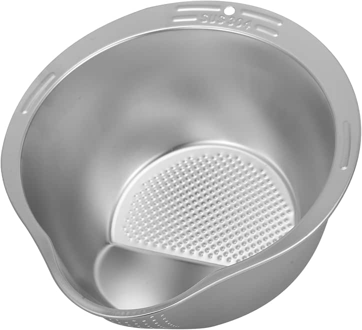 FOMIYES Fine Mesh Strainer Rice Washing Bowl with Strainer Fruit Bowl Colander Stainless Steel Strainer Bowl Colander Sieve Sifters for Rice Pasta Noodles Vegetables Rice Washer