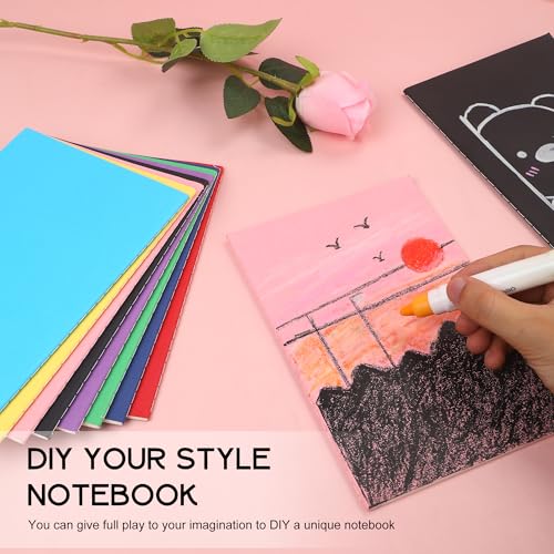 miikoul 24 Pack A5 Blank Journal Notebooks in Bulk, Colorful Soft Cover Unlined Paper for Kids Student Traveler Drawing Writing Take Notes and Plan, 8.3x5.5 Inches, 80 GSM, 60 Pages/30 Sheets - Image 5