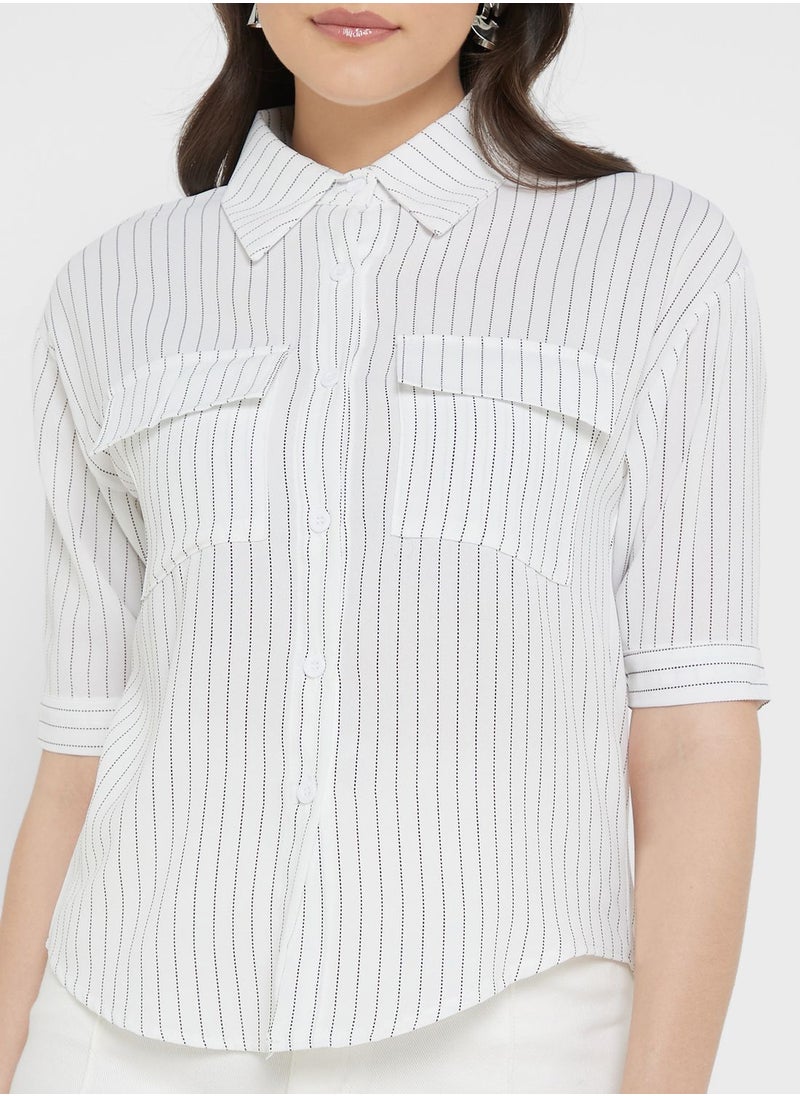 ELLA - Stripe Button Down Shirt - Image 1