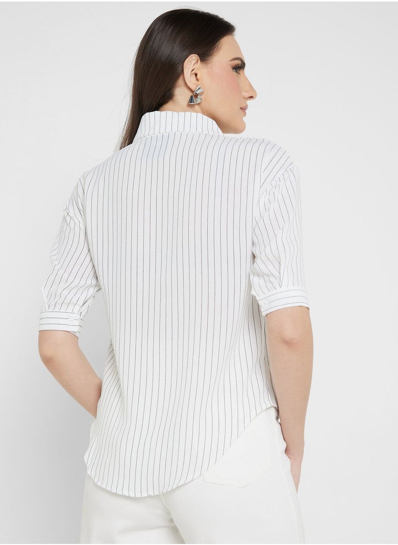 ELLA - Stripe Button Down Shirt - Image 1