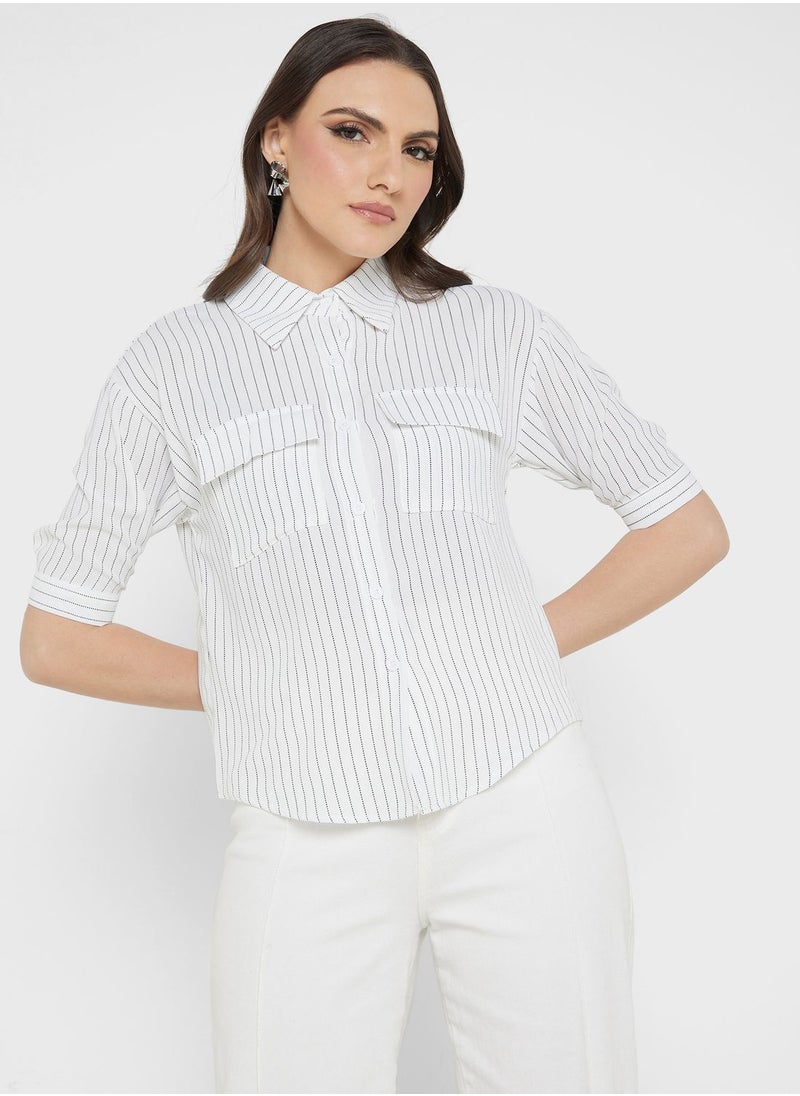 ELLA - Stripe Button Down Shirt - Image 1