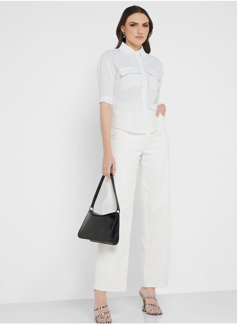 ELLA - Stripe Button Down Shirt - Image 1