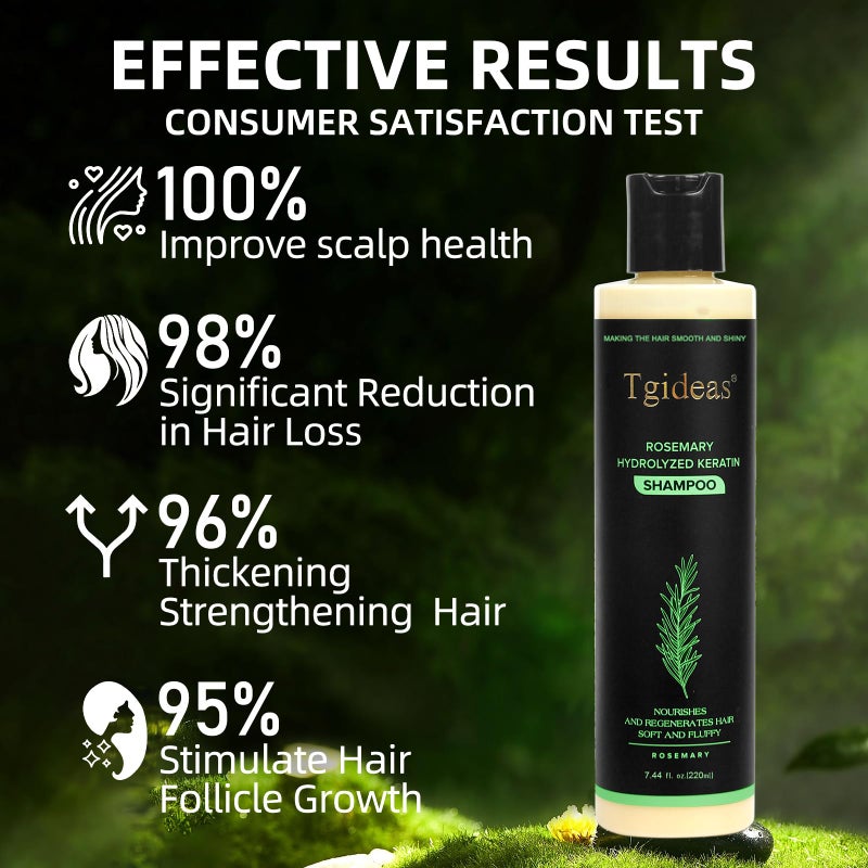 Tgideas Organic Rosemary Hair Growth Shampoo for Women and Men-Natural Thickening & Strengthening Shampoo with Hydrolyzed Keratin for Thinning Hair & Hair Loss 7.4 fl.oz - Image 5
