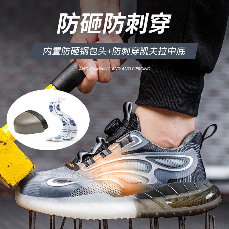 Labor Protection Shoes For Men And Women, Anti-Smash And Anti-Puncture Buttons, Quick To Put On And Take Off, Labor Protection Shoes, Steel Toe-Toe Safety Shoes, Old Safety Shoes - Image 5