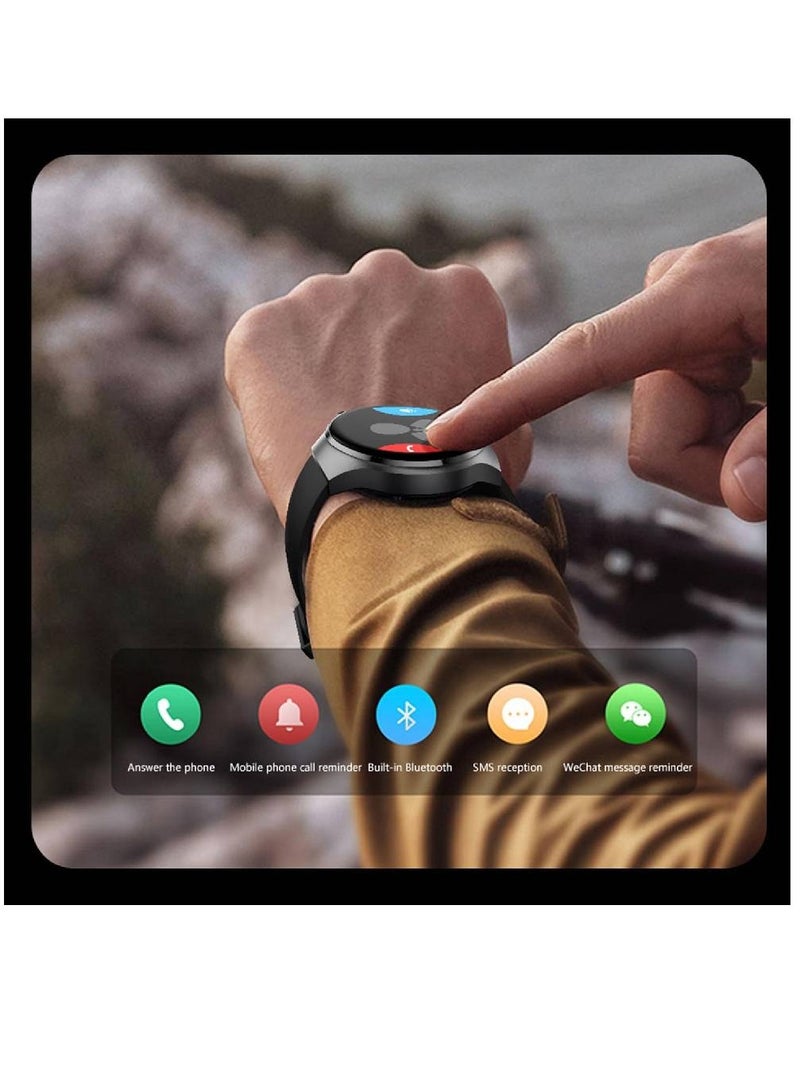جينيكست ساعة ذكية ألمانية للرجال بلوتوث مكالمة 1.53 بوصة HD عسكرية ذكية لهواتف Android iPhone IP68 مقاومة للماء في الهواء الطلق ساعات رياضية متتبع النشاط النوم معدل ضربات القلب أسود - Image 4
